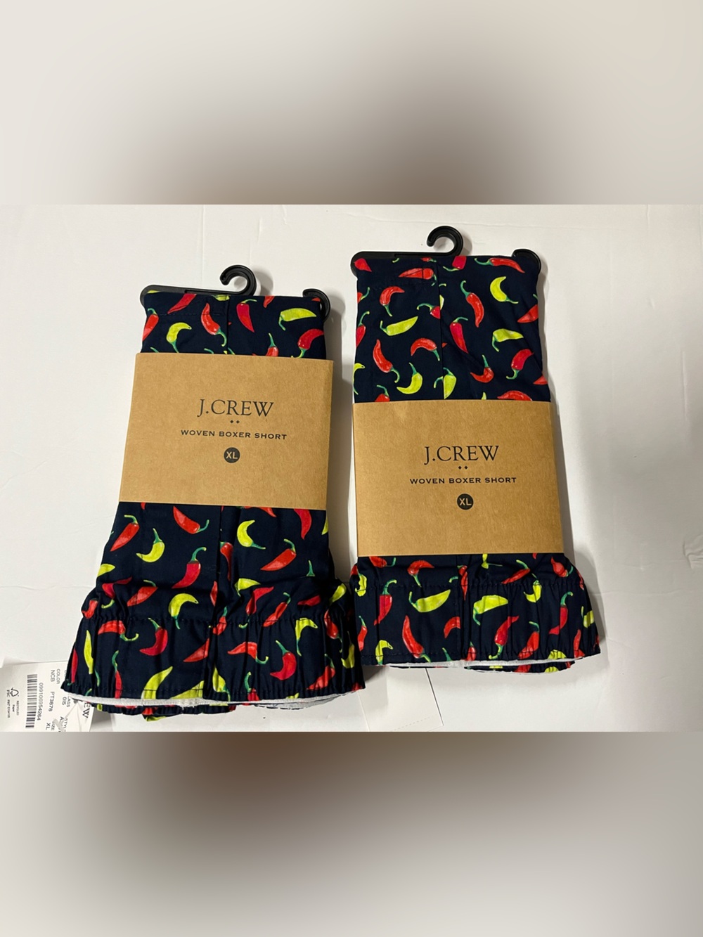 J Crew Men's Boxer Shorts Red Hot Chili Allover Print 100% Cotton Large 2 Sets
